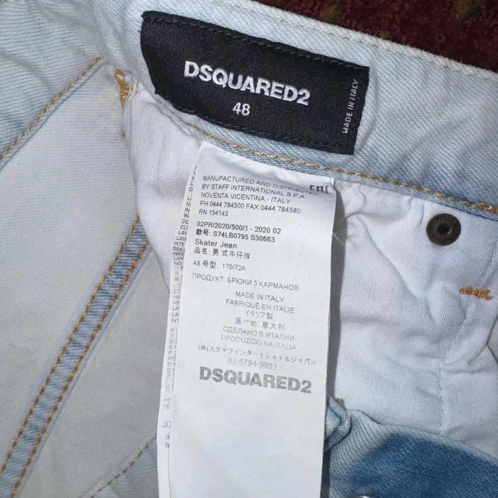 DSQUARED2 Skater Jean Mens 48 (33) Light Blue Excellent Made in Italy Slim Fit